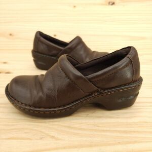 Born Women's Clogs Sz 8.5 Brown Leather Slip On Comfort Shoes Chic Y2K Cottage